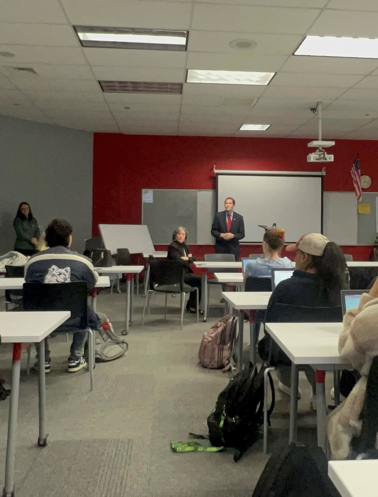 Blumenthal hosted a roundtable with Conard High School students to discuss the effects of dating violence on young people. 